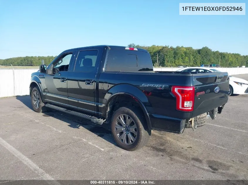 1FTEW1EGXGFD52946 2016 Ford F-150 Supercrew