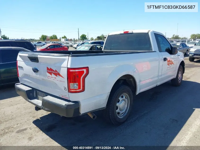 2016 Ford F-150 Xl VIN: 1FTMF1C83GKD66587 Lot: 40314591