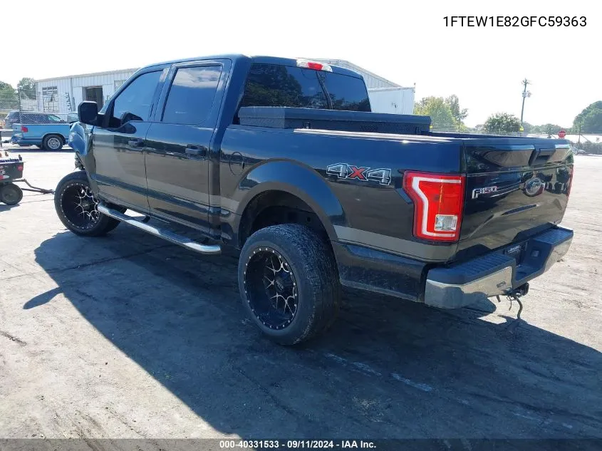 2016 Ford F-150 Xlt VIN: 1FTEW1E82GFC59363 Lot: 40331533