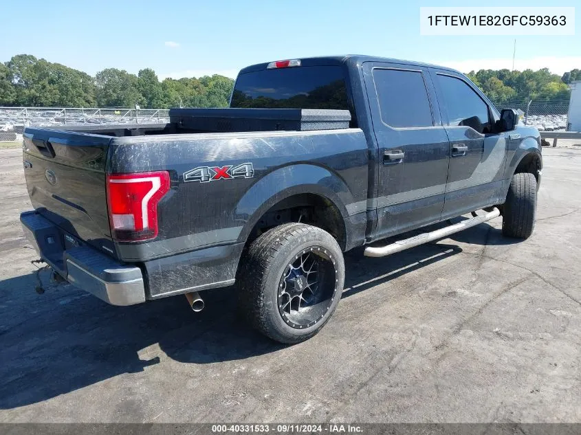 2016 Ford F-150 Xlt VIN: 1FTEW1E82GFC59363 Lot: 40331533