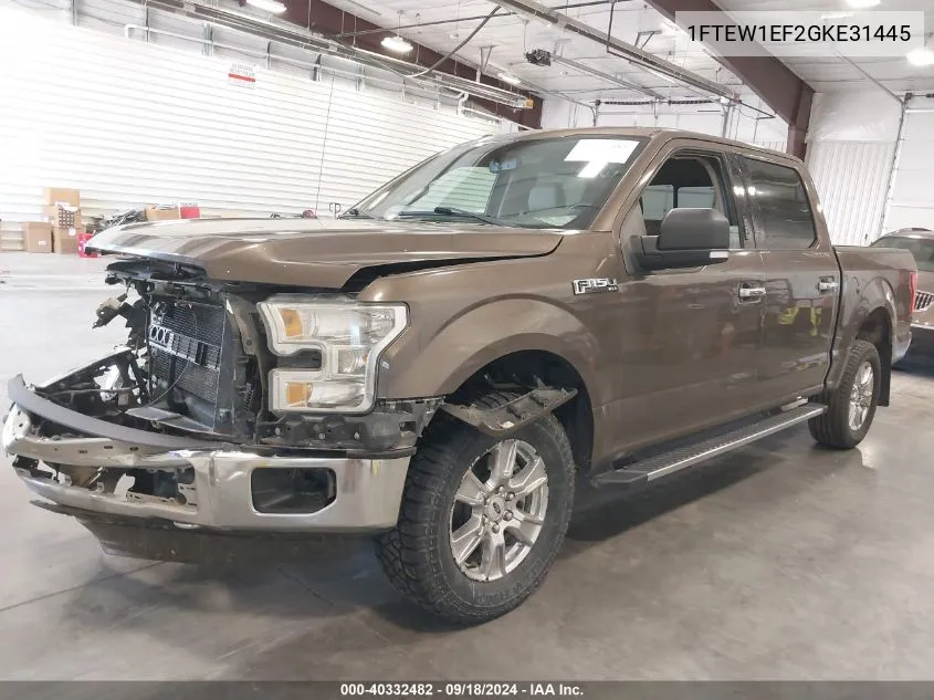 2016 Ford F-150 Xlt VIN: 1FTEW1EF2GKE31445 Lot: 40332482