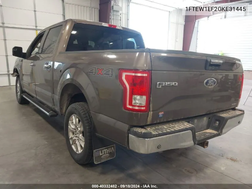 2016 Ford F-150 Xlt VIN: 1FTEW1EF2GKE31445 Lot: 40332482