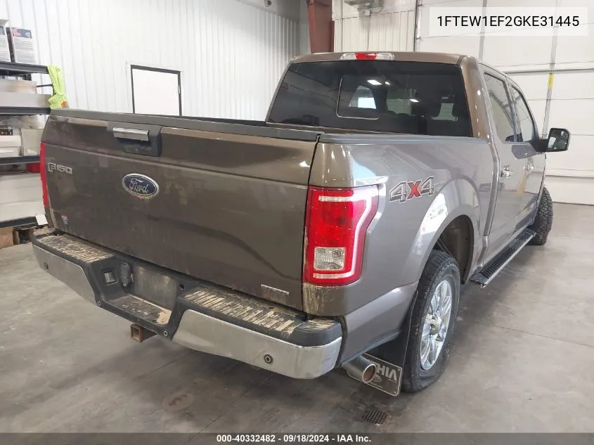 2016 Ford F-150 Xlt VIN: 1FTEW1EF2GKE31445 Lot: 40332482