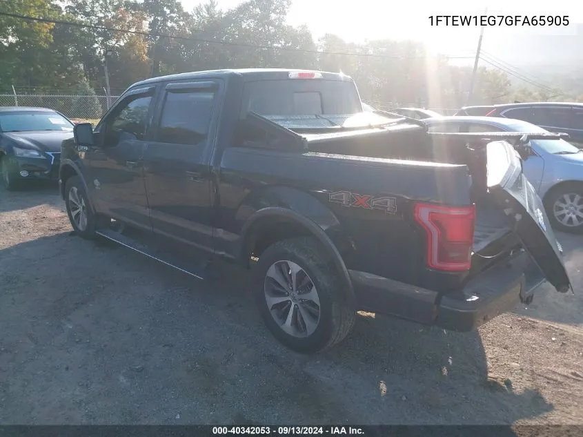 1FTEW1EG7GFA65905 2016 Ford F150 Supercrew