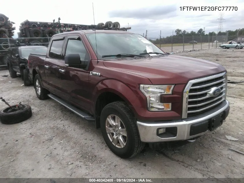 1FTFW1EF2GFC77770 2016 Ford F-150 Supercrew