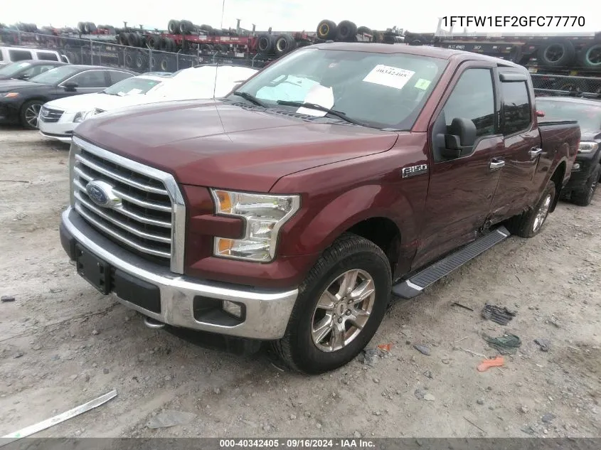 1FTFW1EF2GFC77770 2016 Ford F-150 Supercrew