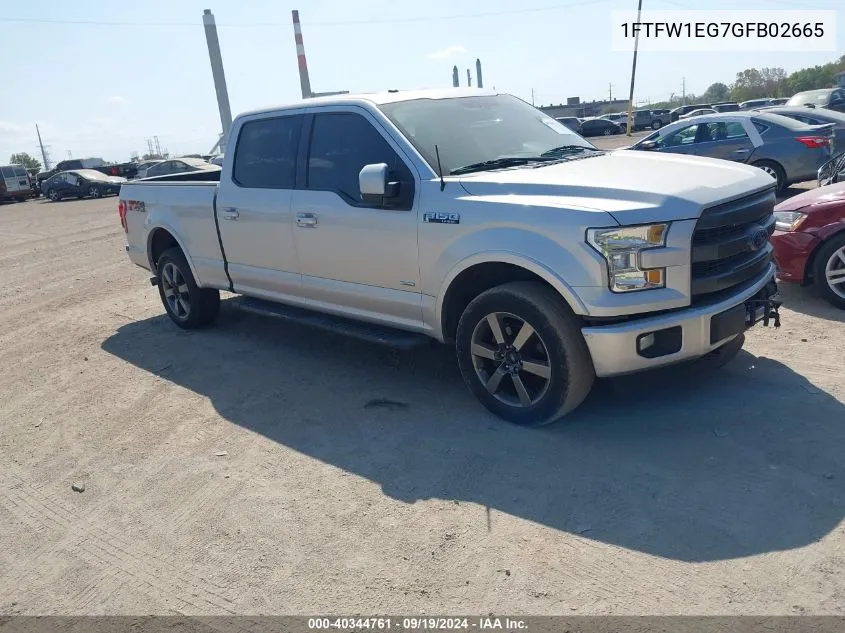 2016 Ford F-150 Lariat VIN: 1FTFW1EG7GFB02665 Lot: 40344761