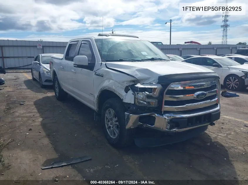 1FTEW1EP5GFB62925 2016 Ford F-150 Lariat