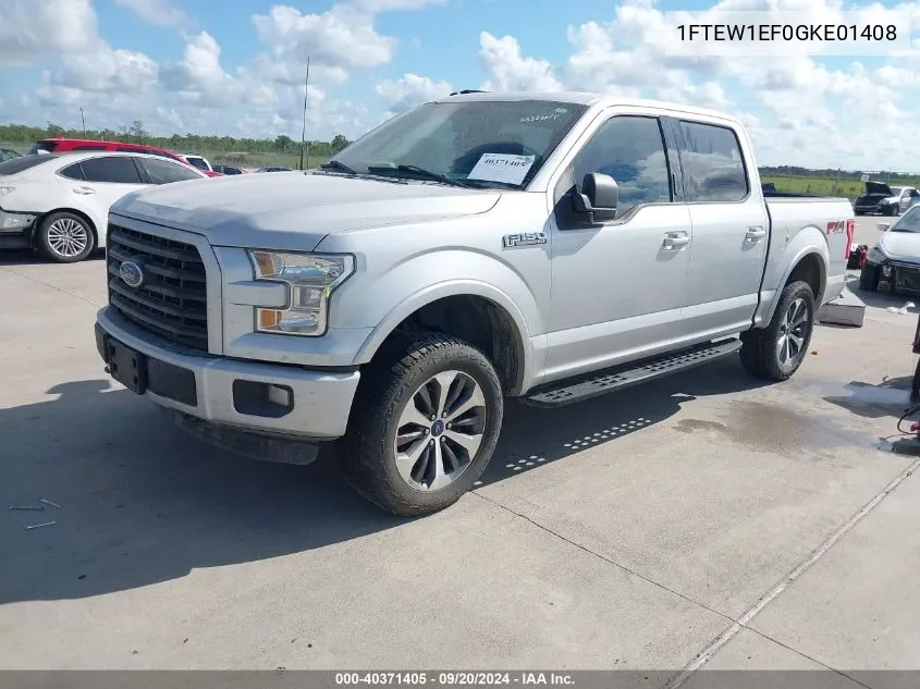 2016 Ford F-150 Xlt VIN: 1FTEW1EF0GKE01408 Lot: 40371405