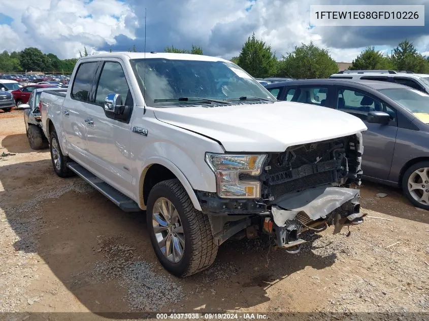 2016 Ford F-150 Lariat VIN: 1FTEW1EG8GFD10226 Lot: 40373038