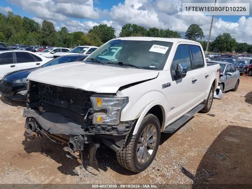 2016 Ford F-150 Lariat VIN: 1FTEW1EG8GFD10226 Lot: 40373038