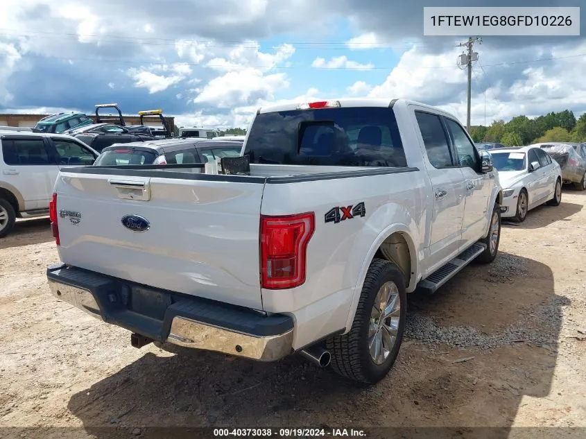 2016 Ford F-150 Lariat VIN: 1FTEW1EG8GFD10226 Lot: 40373038