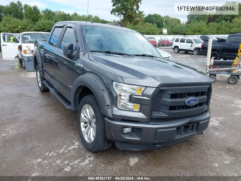 2016 Ford F-150 Xl VIN: 1FTEW1EP4GFB80946 Lot: 40381757