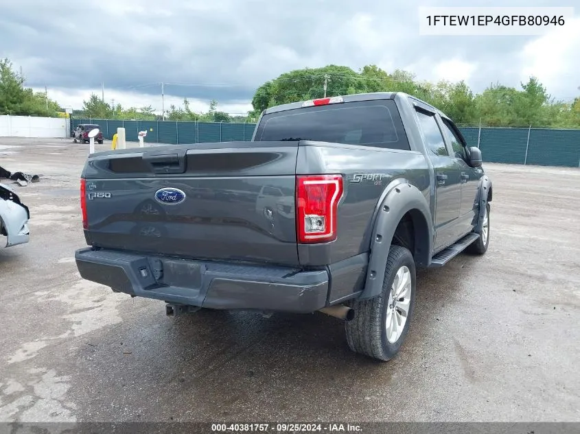 2016 Ford F-150 Xl VIN: 1FTEW1EP4GFB80946 Lot: 40381757