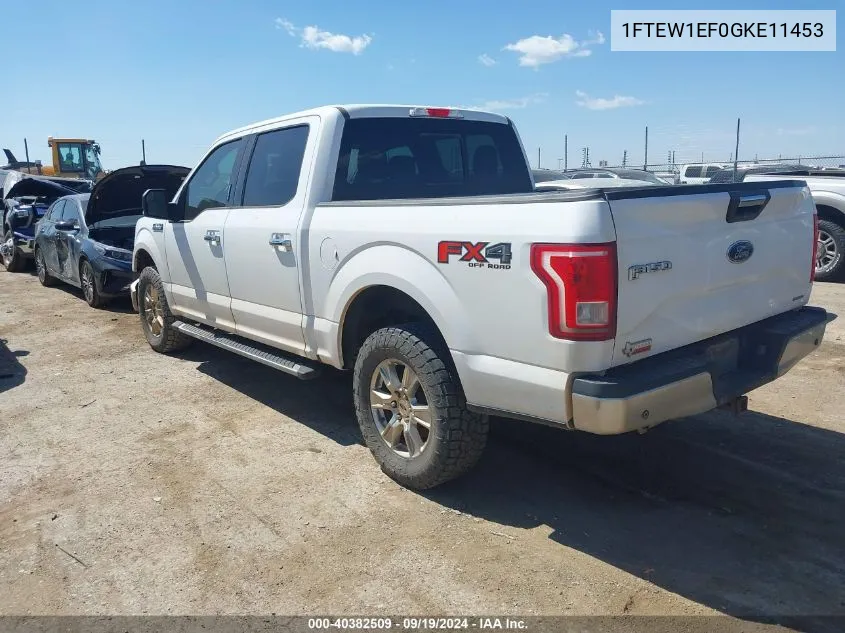 2016 Ford F-150 Xlt VIN: 1FTEW1EF0GKE11453 Lot: 40382509