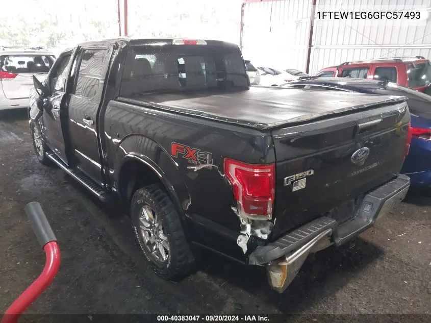 2016 Ford F-150 Lariat VIN: 1FTEW1EG6GFC57493 Lot: 40383047