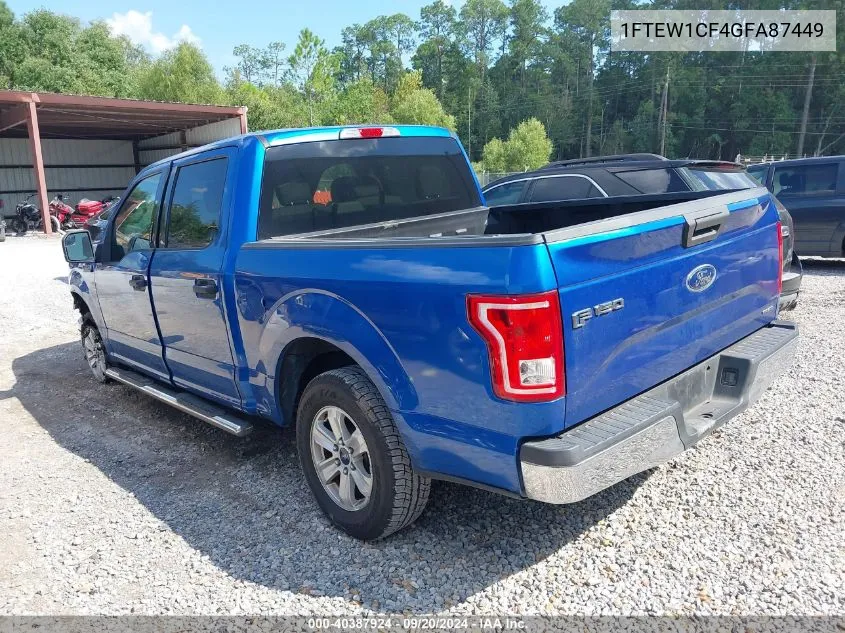 2016 Ford F-150 Xlt VIN: 1FTEW1CF4GFA87449 Lot: 40387924