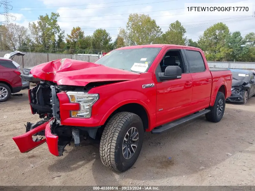 2016 Ford F-150 Supercrew VIN: 1FTEW1CP0GKF17770 Lot: 40388516