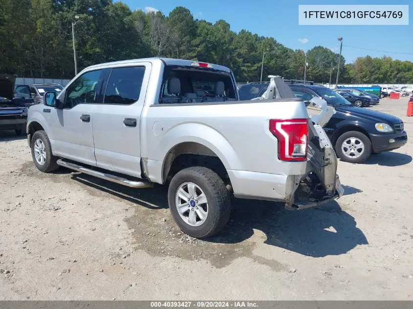 2016 Ford F-150 Xlt VIN: 1FTEW1C81GFC54769 Lot: 40393427