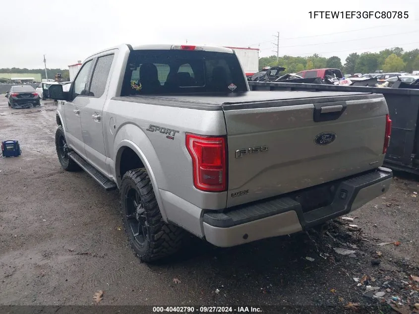 2016 Ford F-150 Xlt VIN: 1FTEW1EF3GFC80785 Lot: 40402790