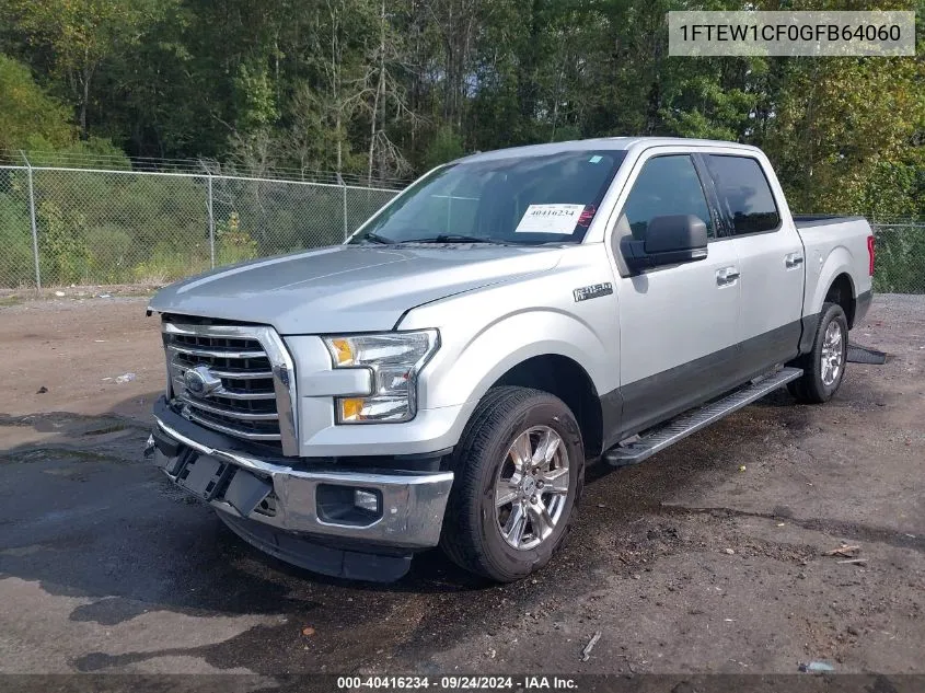 2016 Ford F-150 Xlt VIN: 1FTEW1CF0GFB64060 Lot: 40416234