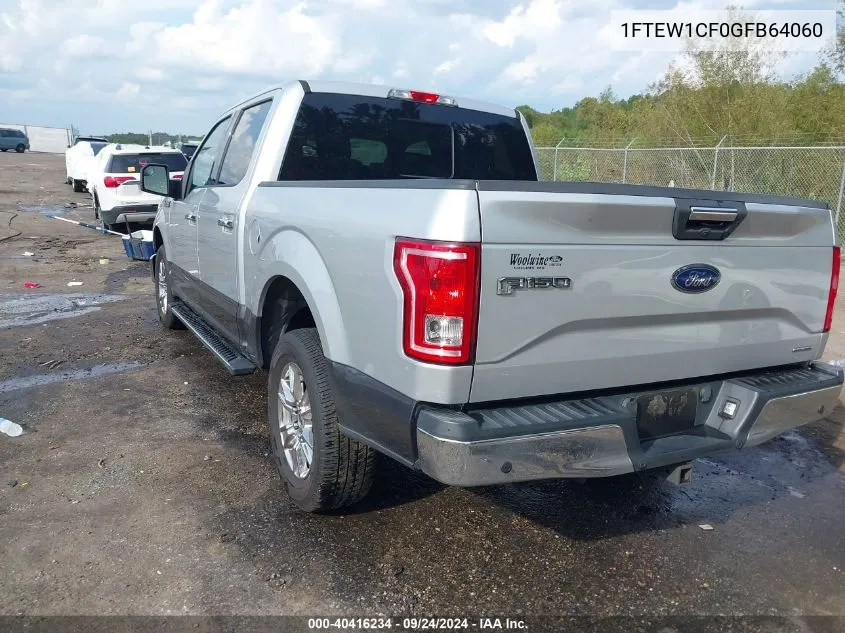 2016 Ford F-150 Xlt VIN: 1FTEW1CF0GFB64060 Lot: 40416234