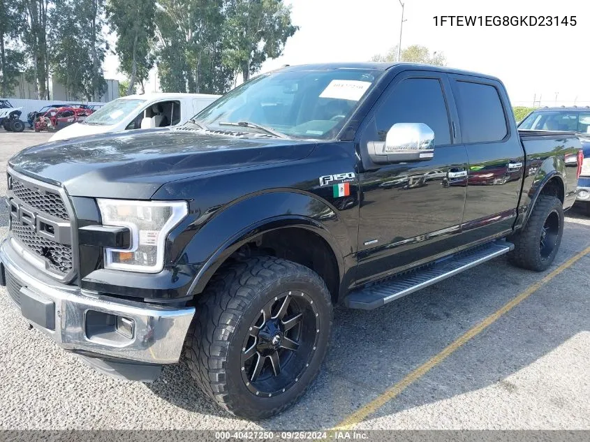 2016 Ford F-150 Lariat VIN: 1FTEW1EG8GKD23145 Lot: 40427250