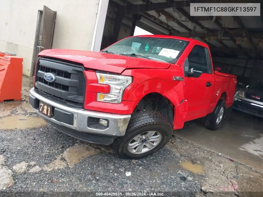 2016 Ford F-150 Xl/Xlt VIN: 1FTMF1C88GKF13597 Lot: 40429531