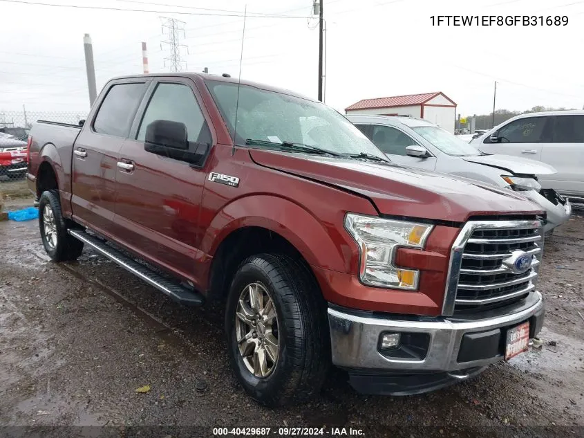 2016 Ford F-150 Xlt VIN: 1FTEW1EF8GFB31689 Lot: 40429687