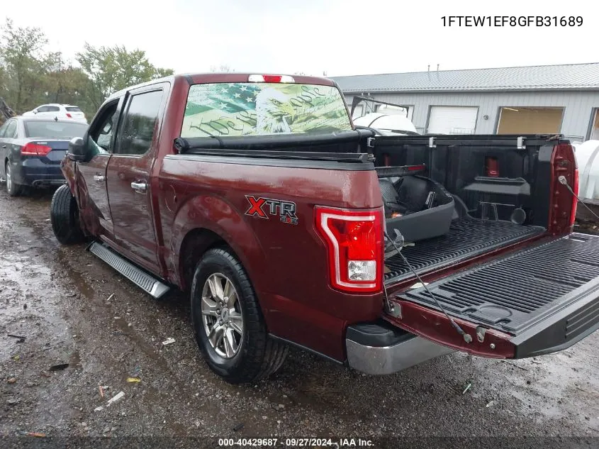 2016 Ford F-150 Xlt VIN: 1FTEW1EF8GFB31689 Lot: 40429687