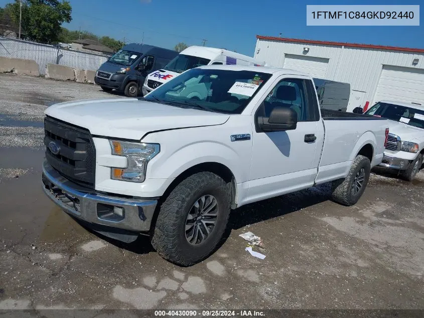 2016 Ford F-150 Xl VIN: 1FTMF1C84GKD92440 Lot: 40430090