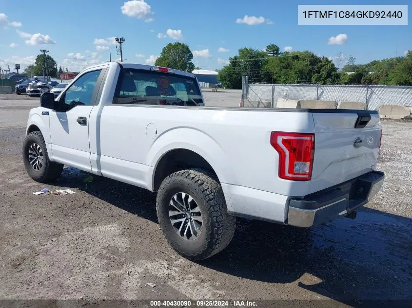 2016 Ford F-150 Xl VIN: 1FTMF1C84GKD92440 Lot: 40430090