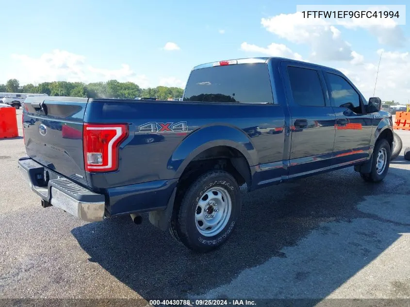 2016 Ford F-150 Xlt VIN: 1FTFW1EF9GFC41994 Lot: 40430788