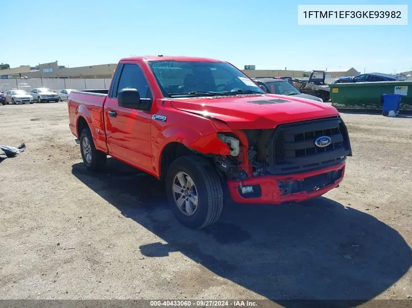 2016 Ford F-150 Xl VIN: 1FTMF1EF3GKE93982 Lot: 40433060