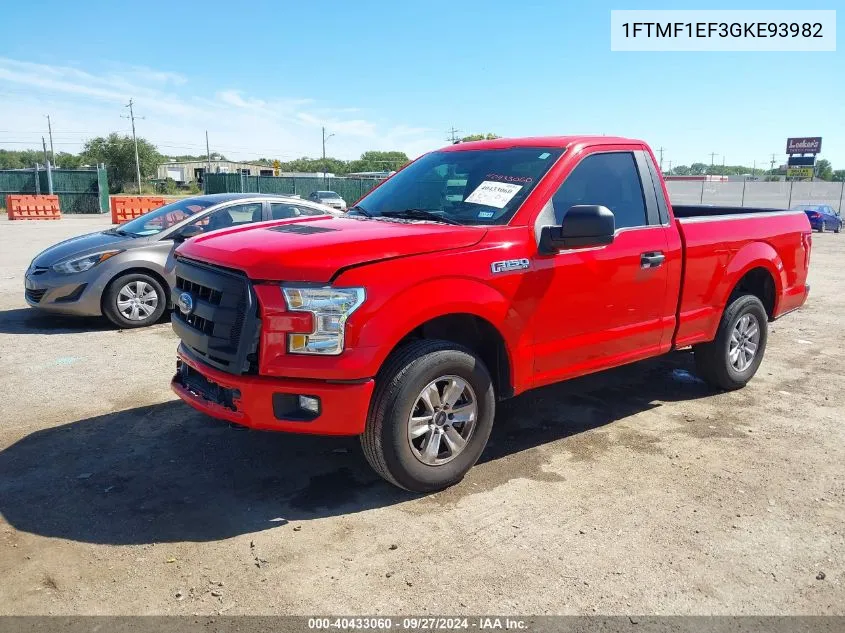 2016 Ford F-150 Xl VIN: 1FTMF1EF3GKE93982 Lot: 40433060