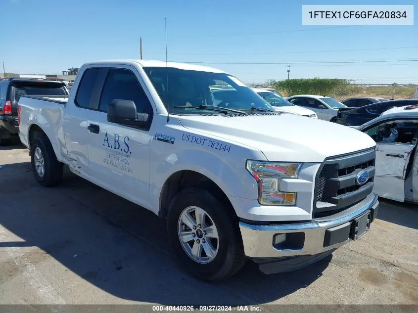 2016 Ford F-150 Xl VIN: 1FTEX1CF6GFA20834 Lot: 40440926