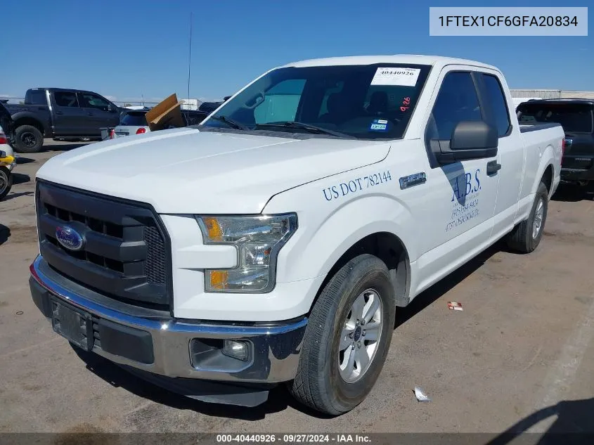 2016 Ford F-150 Xl VIN: 1FTEX1CF6GFA20834 Lot: 40440926