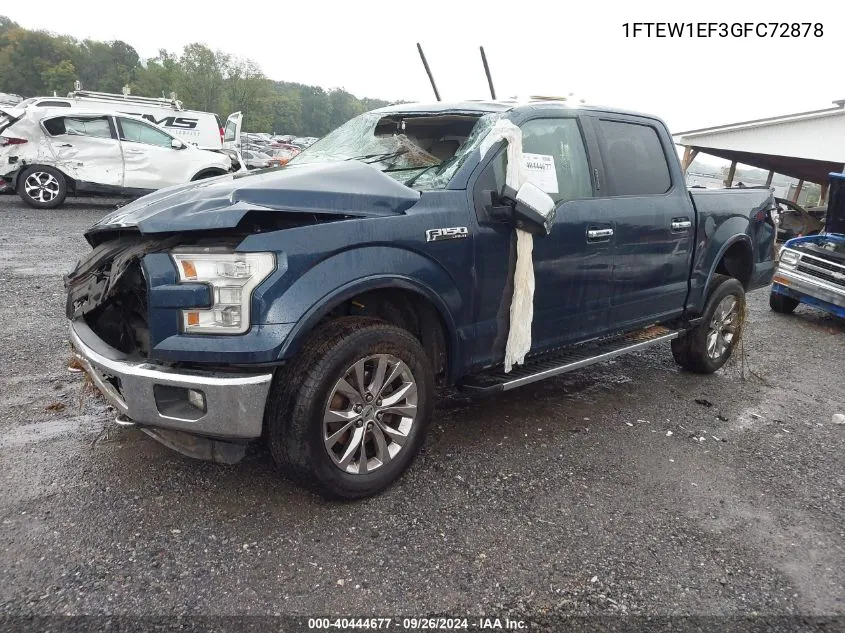 2016 Ford F150 Supercrew VIN: 1FTEW1EF3GFC72878 Lot: 40444677