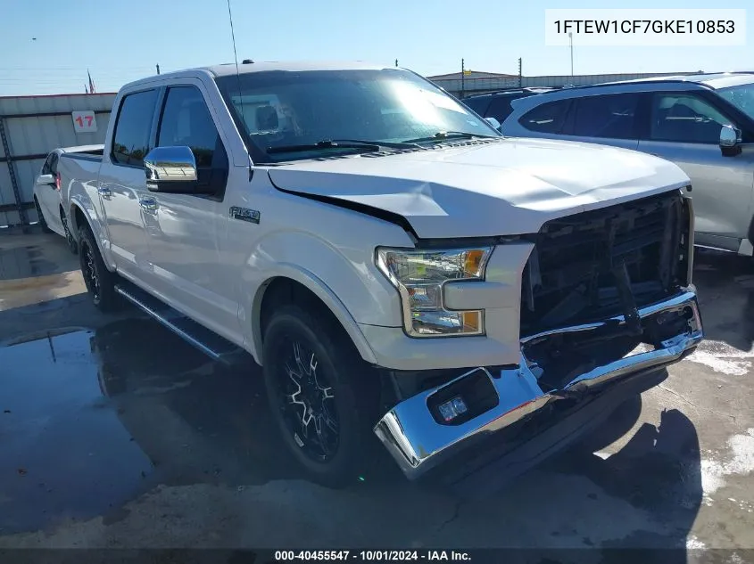 2016 Ford F-150 Lariat VIN: 1FTEW1CF7GKE10853 Lot: 40455547