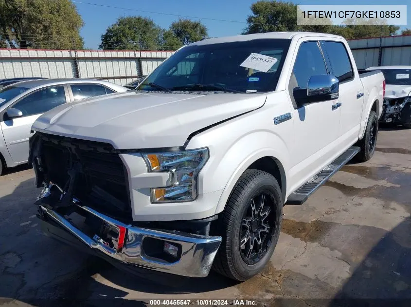 2016 Ford F-150 Lariat VIN: 1FTEW1CF7GKE10853 Lot: 40455547