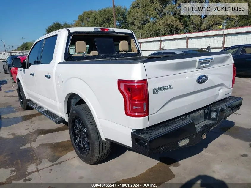 2016 Ford F-150 Lariat VIN: 1FTEW1CF7GKE10853 Lot: 40455547