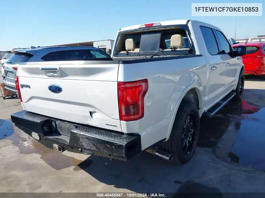 2016 Ford F-150 Lariat VIN: 1FTEW1CF7GKE10853 Lot: 40455547