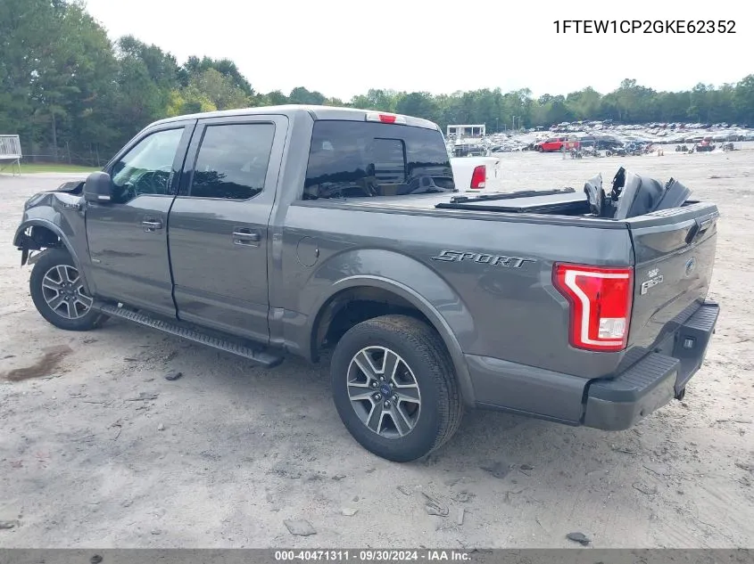 2016 Ford F-150 Xlt VIN: 1FTEW1CP2GKE62352 Lot: 40471311