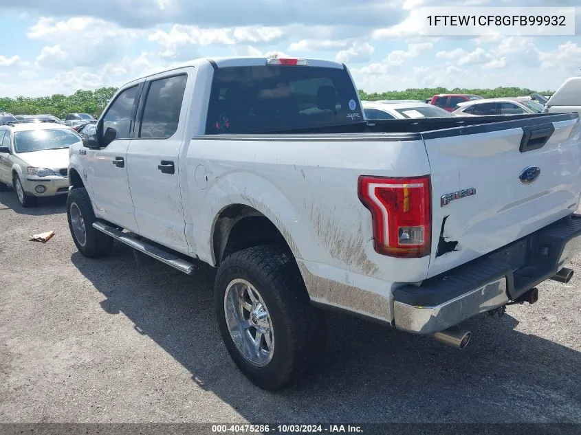 2016 Ford F-150 Xlt VIN: 1FTEW1CF8GFB99932 Lot: 40475286