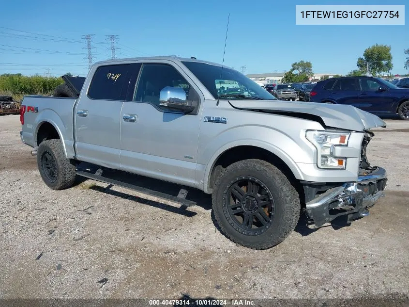 2016 Ford F150 Supercrew VIN: 1FTEW1EG1GFC27754 Lot: 40479314