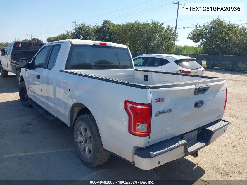 2016 Ford F-150 Xl VIN: 1FTEX1C81GFA20936 Lot: 40482880