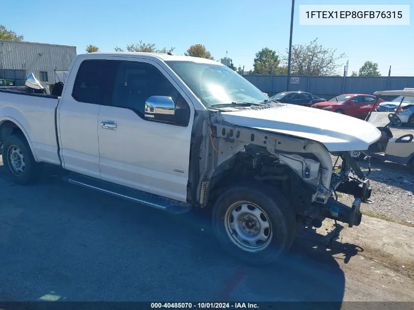 2016 Ford F-150 Lariat VIN: 1FTEX1EP8GFB76315 Lot: 40485070