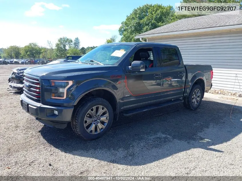 2016 Ford F-150 Lariat VIN: 1FTEW1EG9GFC92707 Lot: 40487941