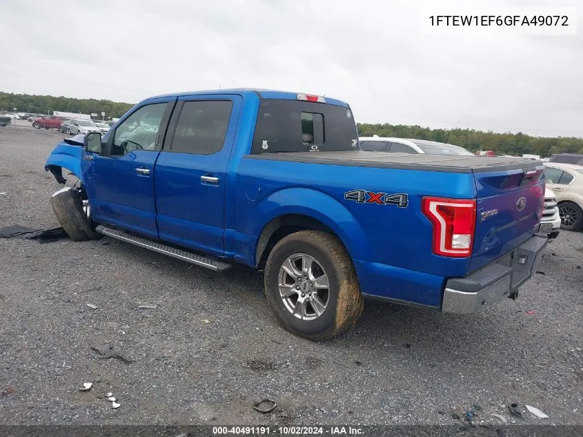 2016 Ford F-150 Xlt VIN: 1FTEW1EF6GFA49072 Lot: 40491191