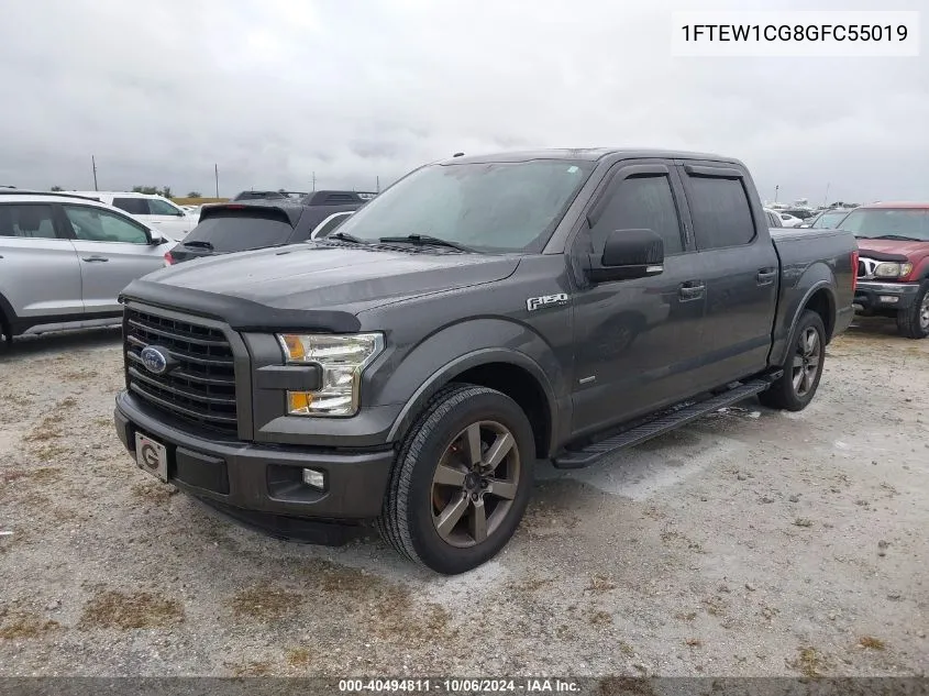 2016 Ford F-150 Xlt VIN: 1FTEW1CG8GFC55019 Lot: 40494811